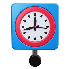 wall clock 3d render icons