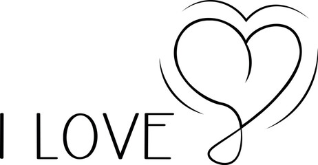 I love. Valentine's Day typography