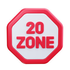 school zone 3d render icons