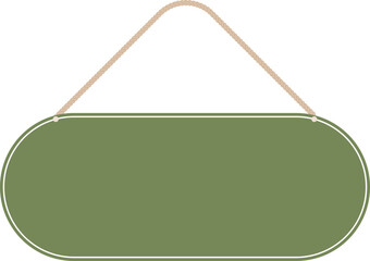 Illustration of a hanging sign board with blank copy space. Empty sign board with rope for your design. 
