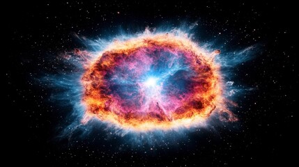 Obraz premium Colorful Cosmic Explosion in Deep Space with Bright Energy Waves