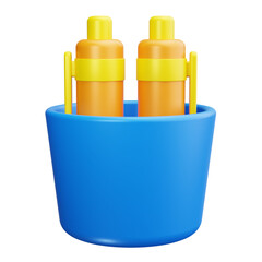 stationery 3d render icons