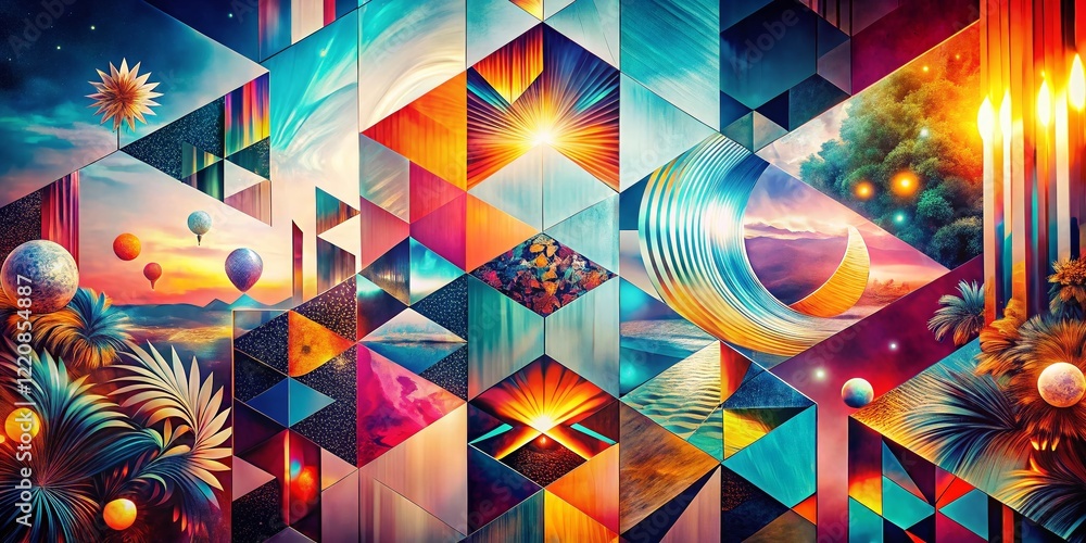 Poster abstract surreal textured pattern design with white space - stock photo