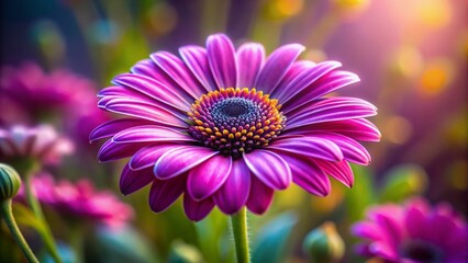 Obraz premium Miniature Pink Cape Daisy with Purple Center, Tilt-Shift Photography