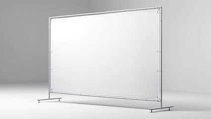 White blank advertising press wall with fabric banner template