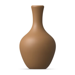vector brown ceramic vase isolated