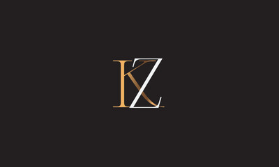 KZ, ZK , K , Z , Abstract Letters Logo Monogram
