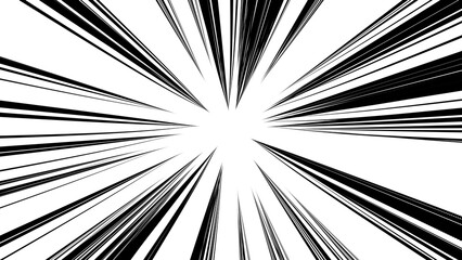 黒色　細い放射線　衝撃　飛び出し