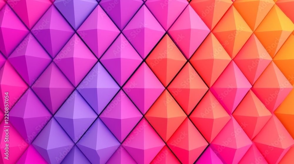 Poster vibrant geometric patterns abstract art digital background colorful design aesthetic viewpoint creat