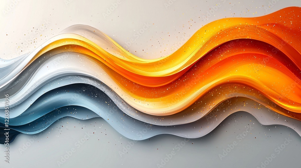 Poster dynamic flowing waves of colorful textures abstract art piece studio setting creative perspective