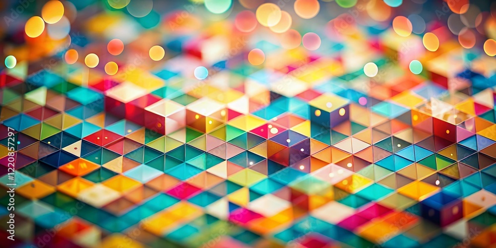 Poster miniature tilt-shift pattern illustration background with copy space for text