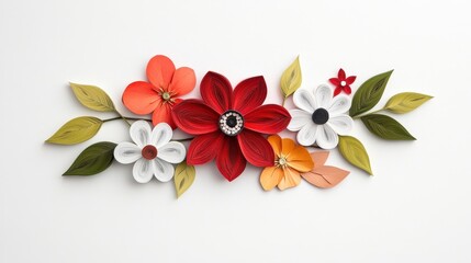 Obraz premium Bright and Colorful Floral Arrangement with Paper Craft Design