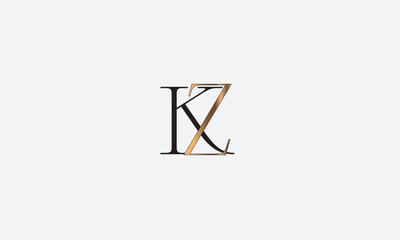 KZ, ZK , K , Z , Abstract Letters Logo Monogram