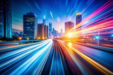 Fototapeta premium Abstract White Background: Long Exposure Light Trails for Business Branding