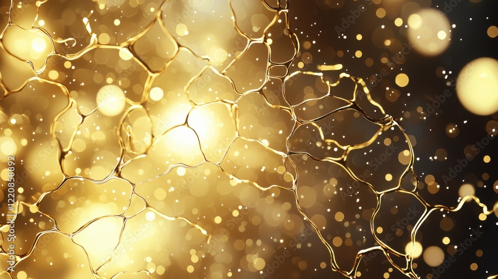 Poster abstract network visualization with glowing nodes and dynamic background effects