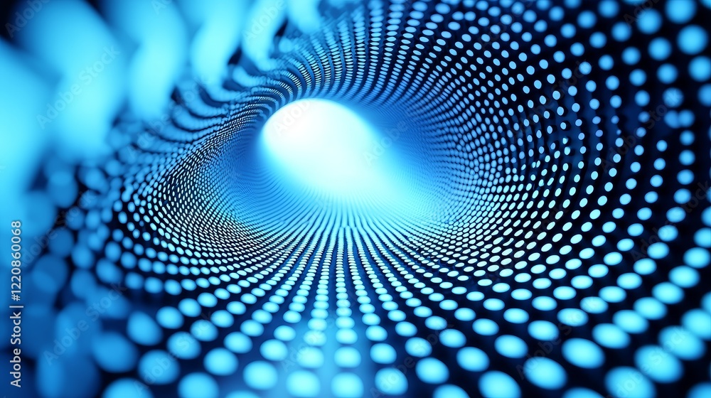 Aufkleber dynamic blue dot pattern creating a hypnotic tunnel effect abstract digital art visual technology st