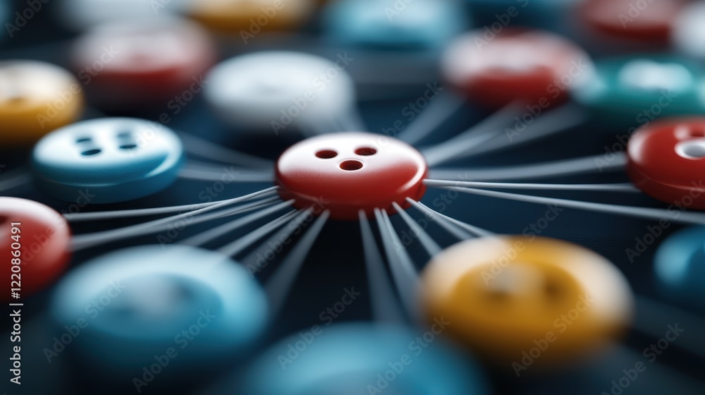 Aufkleber a close-up view of vibrant buttons with intricate details, showcasing their unique designs and creat