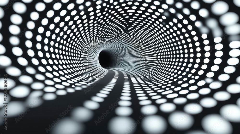 Aufkleber dynamic light tunnel experience abstract visualization digital art dark background futuristic concep