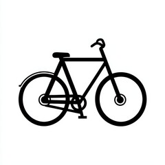 Obraz premium A black and white bicycle silhouette on a white background