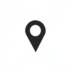 A map pin with a circle at the center on a white background