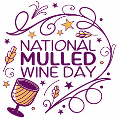 NATIONAL MULLED WINE DAY silhouette vector illustration