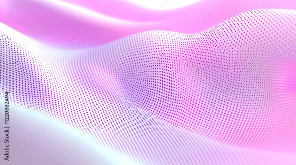 Poster dynamic abstract patterns of pink waves digital art creation soft textures artistic environment clos