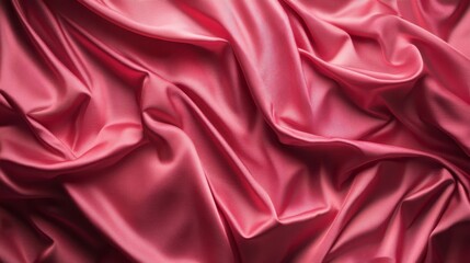 Obraz premium An intricate arrangement of rich pink silk, emphasizing its delicate texture, fluidity, and charm, suitable for various artistic and design uses that evoke warmth and elegance.