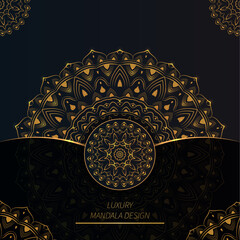 Luxury ornamental mandala design background in gold color, Mandala design template.