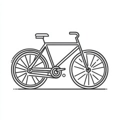 Fototapeta premium A black and white bicycle silhouette on a white background