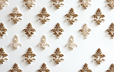 Elegant Floral Design in Relief on a White Background