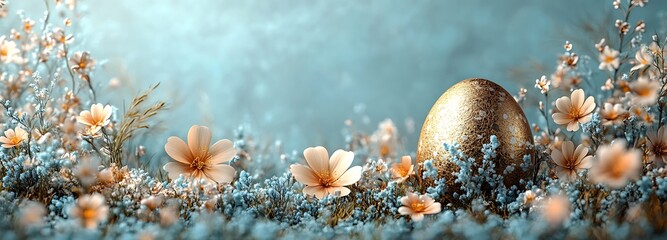 appy Easter decoration golden colour eggs .