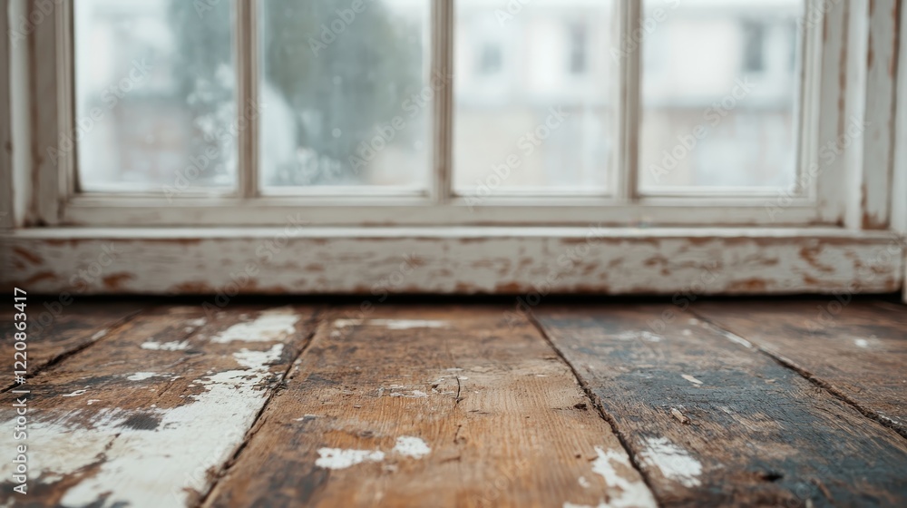 Poster this image portrays rustic floorboards under soft light streaming through a window, creating a seren