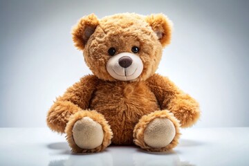 Fototapeta premium Adorable Teddy Bear on Pure White Background - 4K Video Still