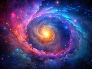 Minimalist Cosmic Nebula: Vibrant Colors & Celestial Dust