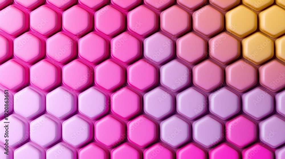 Poster dynamic pink hexagonal pattern design abstract background graphic element digital art close-up view 