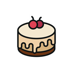 Cheese icon with a sleek and minimalist flat design, featuring clean lines and a modern aesthetic, perfect for contemporary food apps and culinary branding.