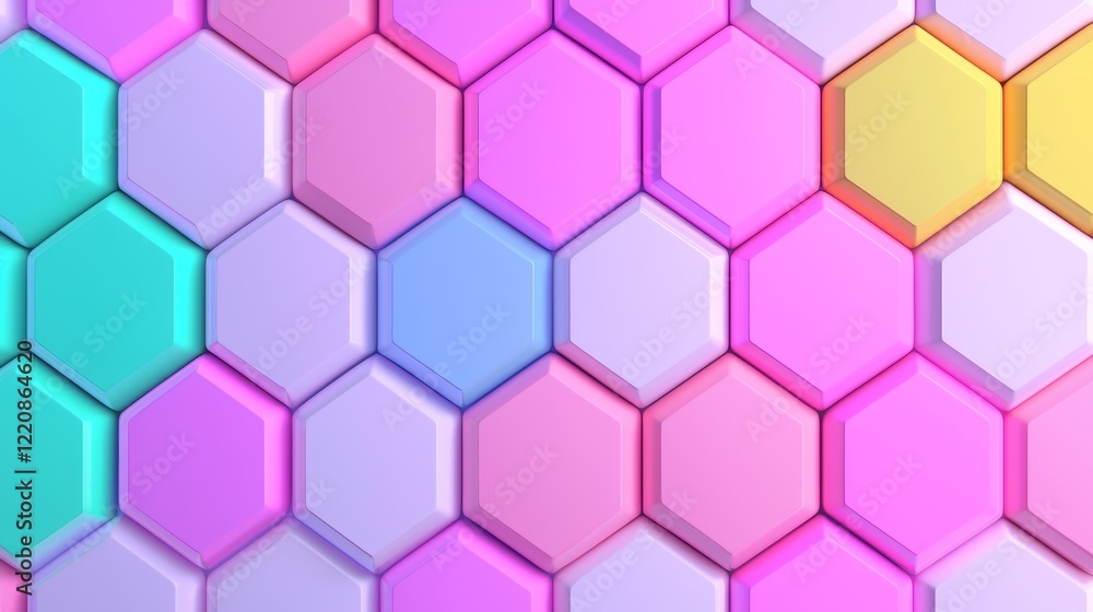 Aufkleber colorful hexagonal pattern background design abstract art digital artwork vibrant environment close-
