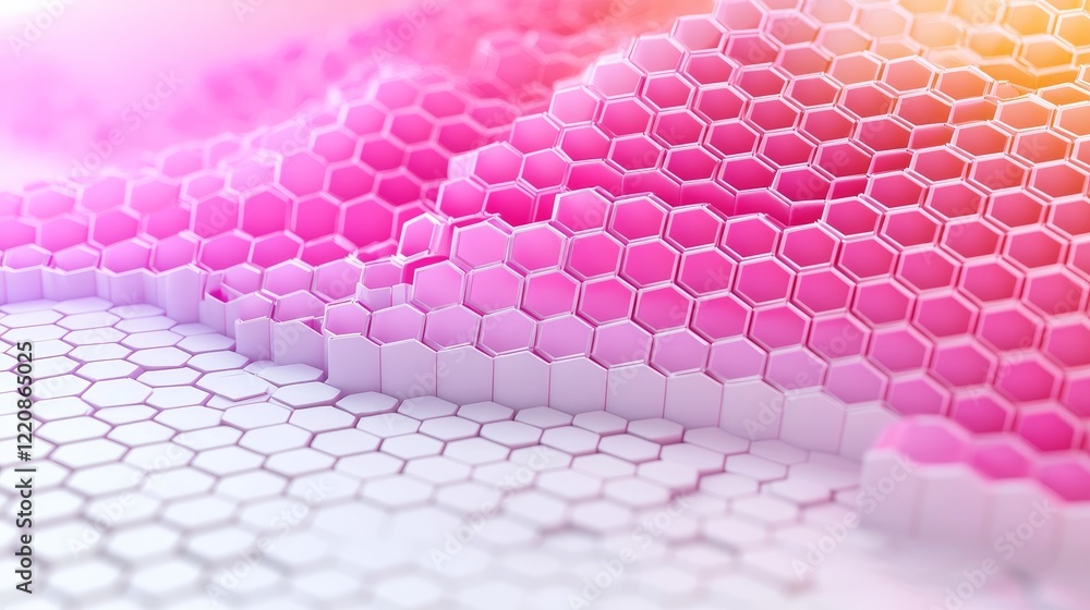 Aufkleber dynamic hexagonal pattern design abstract studio digital artwork modern environment aerial view crea