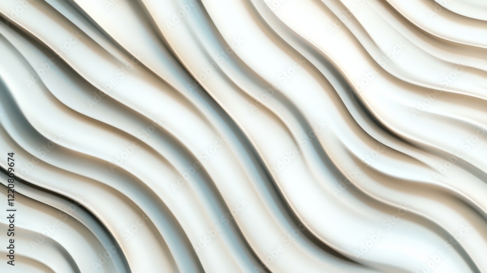 Poster this image showcases soft white waves that create a harmonious and serene texture, symbolizing peace