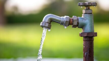 A close-up view of a rust-free irrigation nozzle spraying water droplets