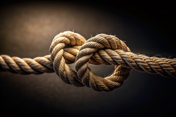 Minimalist Rope Loop Photography: Dark Background, Simple Knot