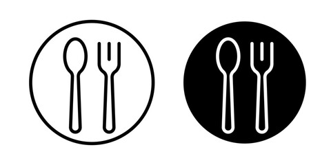 Spoon and Fork icons vector pack for web designs