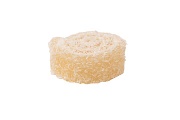 Coconut candy roll isolated on a white background.