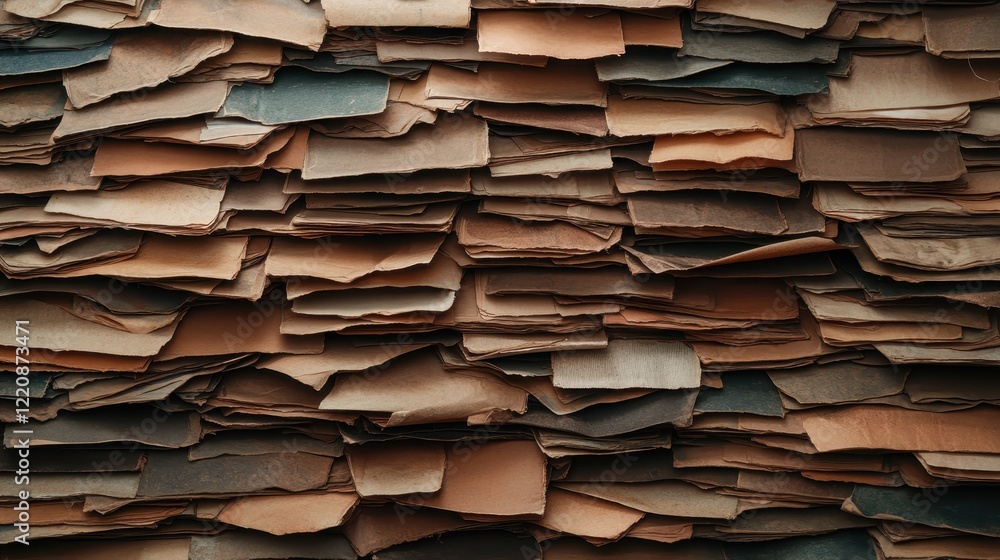 Poster a visually appealing collection of layered papers creates a rustic background perfect for art projec