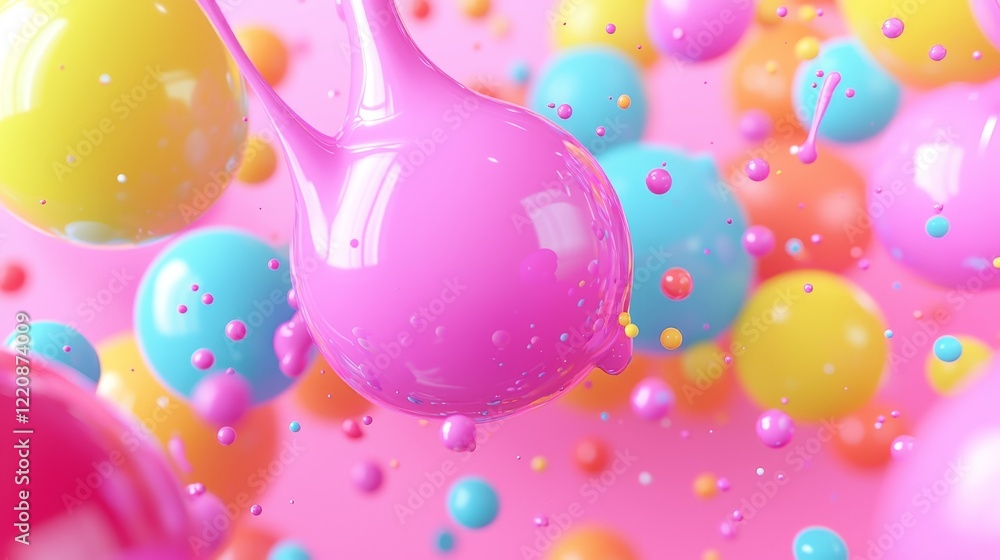 Poster vibrant paint droplets falling abstract art experiment colorful background studio setting close-up v