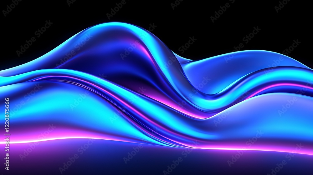 Aufkleber dynamic light waves abstract art digital illustration studio environment close-up view visual concep