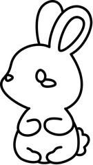 White Rabbit Outline coloring image