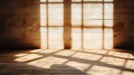The play of soft shadows and light on wooden panels creates a serene and tranquil ambiance, perfect for invoking feelings of calm and introspection in any space.