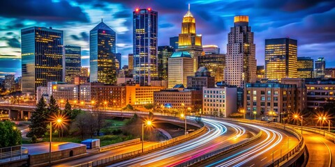 Fototapeta premium Minneapolis Cityscape: Long Exposure Architecture Details