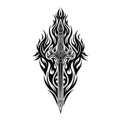 Symmetrical Black and White Tattoo Design
